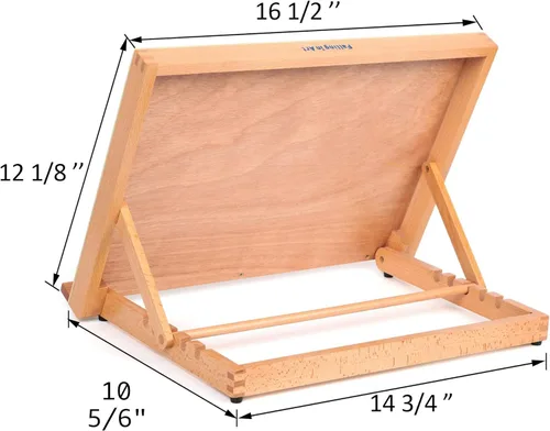 Miniatura 2 de Falling in Art - Caballete de mesa de madera con 5 posiciones, para dibujo y bocetos, 16 1/2 pulgadas por 12 1/8 pulgadas