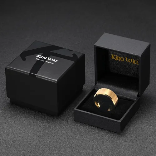 Miniatura 186 de King Will Anillo de boda de tungsteno para hombre, disponible en 15/64 a 25/64 de pulgada (6 a 10 mm), negro/plata, acabado mate, borde pulido