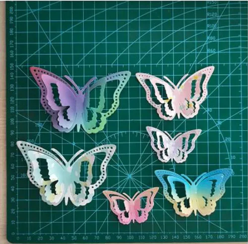 Miniatura 5 de 3 troqueles de metal de mariposa 3D, diseño de flores de primavera, marco de mariposa, plantillas de corte, plantillas de corte, álbumes