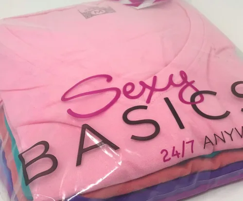 Miniatura 4 de Sexy Basics Paquete de 5 y 10 camisas de manga corta con cuello en V elástico de algodón casual y activo para mujer