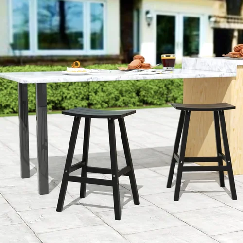 Miniatura 5 de HDPE Laguna Contempo - Taburete de bar de 29", color negro