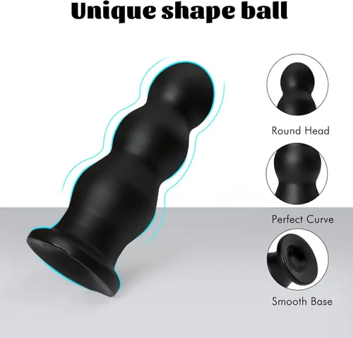 Miniatura 3 de Entrenador de tapón anal: enorme consolador anal grueso con tapón de 3 cuentas, dilatador de ano, bola anal, masaje de próstata, juguetes sexuales