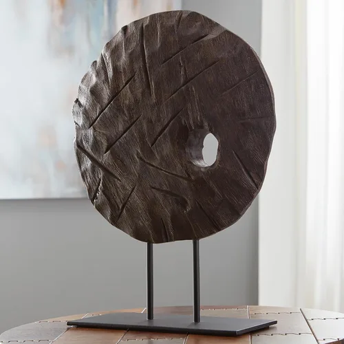 Miniatura 2 de Signature Design by Ashley Dashburn - Escultura casual de madera, color negro y marrón oscuro