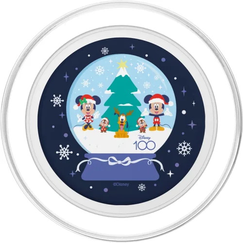 Miniatura 2 de Disney 100 PopSockets MagSafe PopGrip de Mickey Minnie Chip Dale Pluto Christmas SnowGlobe para iPhone
