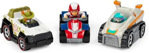 Paw Patrol, Paquete Clásico de Metal Verdadero de 3 vehículos coleccionables fundidos a presión, escala 1:55