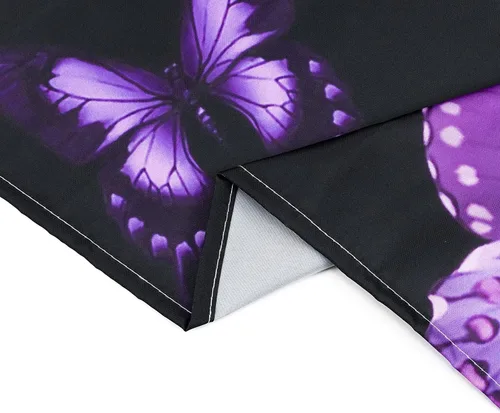 Miniatura 7 de LB Tapiz de mariposa colorido para colgar en la pared, diseño de mariposas de insectos sobre fondo negro, tapiz hippie de fantasía para dormitorio