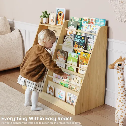 Miniatura 3 de Lkeiyay Estantería infantil de 5 niveles, estantería para bebés, almacenamiento de juguetes y libros para niños, estante de exhibición de libros