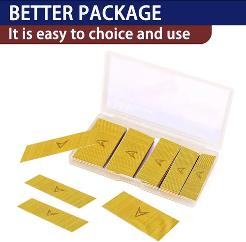 Miniatura 6 de HAMWOO Clavos de Pasador de Calibre 23, Clavos de Pasador Sin Cabeza, Surtidos de 3/8 Pulgadas a 1-3/8 Pulgadas para Molduras, Carpintería, Marcos