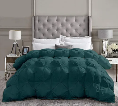 Miniatura 32 de Lujoso y lujoso para todas las estaciones, 100% algodón orgánico, tamaño individual XL, 68 x 92 pulgadas, edredón plisado de 3 piezas con 4 pestañas