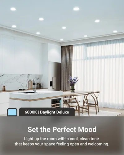 Miniatura 3 de Sunco - Luces LED empotrables de 4 pulgadas, iluminación de techo delgada sin lata, 650 LM, 10 W (equivalente a 60 W), 6000 K luz diurna de lujo