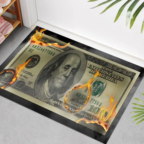 Miniatura 12 de GUBIYU Alfombra de baño negra para baño, alfombra negra y dorada, alfombra de área grande, alfombra de área moderna, alfombra de piso de cien