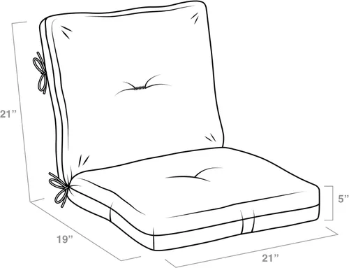 Miniatura 6 de Arden Selections Cojín de Silla de Comedor Exterior de Felpa Moderna con Mechones y Relleno Blowfill, 21 x 40 pulgadas, Repelente al Agua