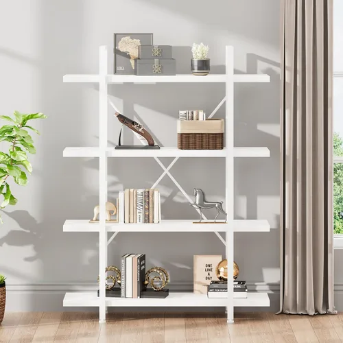 Miniatura 15 de HSH Estantería negra de 5 niveles de alto, estante de almacenamiento de madera y metal, estantería industrial moderna Etagere de 5 estantes, estante