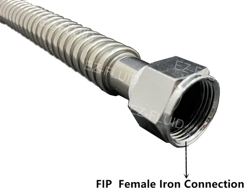 Miniatura 5 de EZ-Fluid FIP de 1-1/2 pulgadas x FIP de 1-1/2 pulgadas, conector de calentador de agua de acero inoxidable corrugado flexible de 18 pulgadas