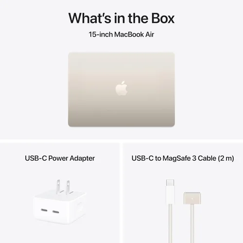 Miniatura 7 de Apple MacBook Air 2025 Laptop de 15 pulgadas con chip M4: Diseñada para Apple Intelligence, Pantalla Liquid Retina de 15.3 pulgadas, Memoria Luz