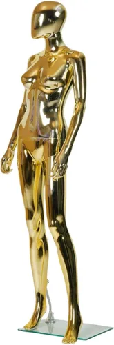 Vestido de maniquí femenino dorado de 70 pulgadas, soporte de torso de maniquí, maniquí realista de cuerpo completo para tiendas de ropa al por