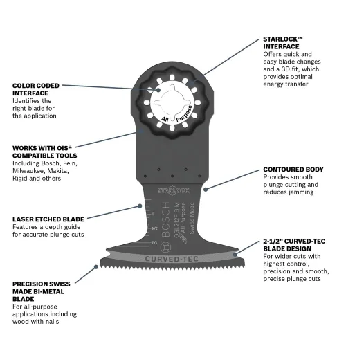 Miniatura 4 de Bosch OSL034F Starlock cuchilla bimetálica para corte profundo