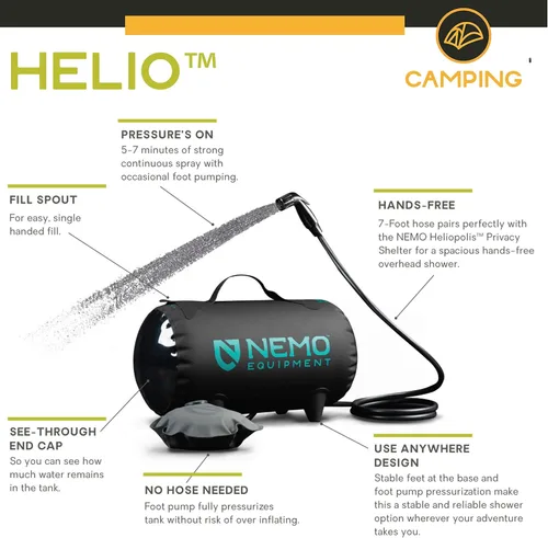 Miniatura 2 de NEMO Equipment Helio Ducha portátil de presión para campamento