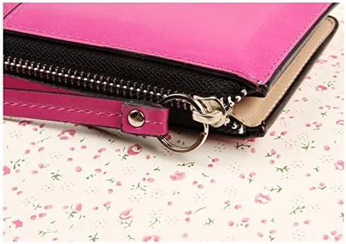 Miniatura 5 de Cartera de mano de piel sintética de color sólido para mujer, cartera y tarjetas de identificación de crédito