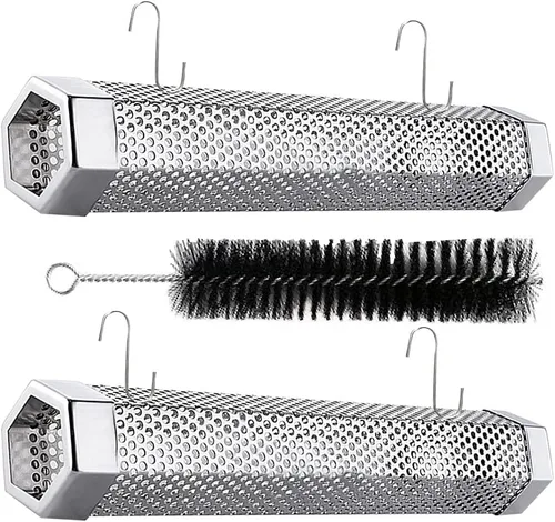 Miniatura 7 de Tubo de ahumador de pellets para parrilla, 12 pulgadas de acero inoxidable de alta calidad, tubo de pellets de madera para barbacoa de gas, carbón