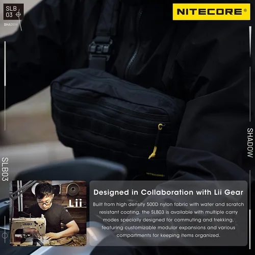 Miniatura 3 de Nitecore SLB03 - Bolso cruzado convertible para el hombro, bolsa de pecho, paquete de cintura para hombres y mujeres parche, Negro