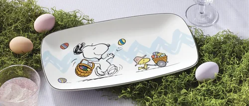 Miniatura 3 de Lenox 896632 Bandeja para Huevos Endiablados de Snoopy de Pascua de Peanuts, Vajilla de Primavera