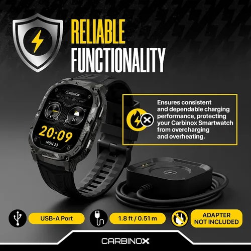 Miniatura 2 de Cargador USB Carbinox Compatible para Reloj Inteligente Carbinox - Velocidad de Carga Rápida, Diseño Elegante, Funcionalidad Confiable