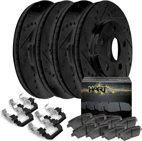 Miniatura 16 de Hart Brakes Kit de frenos y rotores traseros Pastillas de freno traseras Rotores y pastillas de freno Pastillas de freno y rotores de cerámica