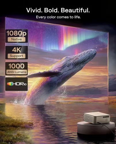 Miniatura 7 de Aurzen EAZZE D1 MAX - Proyector inteligente Google TV compatible con 4K, ultra brillante, 1000 lúmenes ANSI, tecnología MEMC, totalmente automático