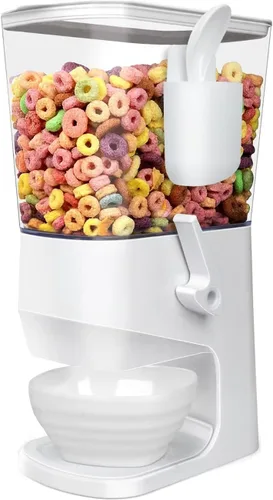 Miniatura 12 de Dispensador de cereales para encimera con cuencos y cucharas, contenedores de cereales para almacenamiento en despensa, organizador de aperitivos