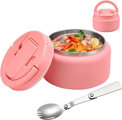 Miniatura 10 de BABHAMNESS Termo para sopa de 13.5 onzas para comida caliente para niños, frasco de comida aislado al vacío con tapa de hebilla, boca ancha a prueba