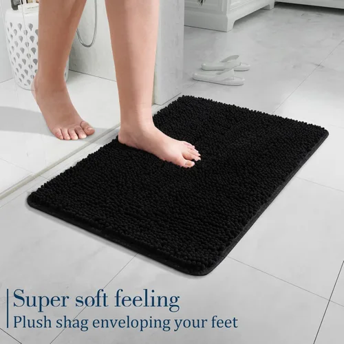 Miniatura 6 de LOCHAS Alfombra de Baño de Lujo Peluda Tapete de Baño 24 x 17 Pulgadas, Alfombras de Baño Lavables Antideslizantes para Ducha de Baño, Alfombras
