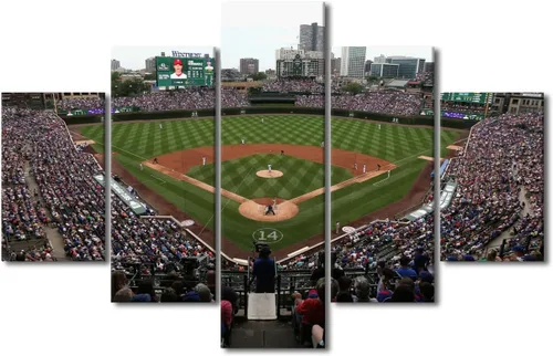 Miniatura 76 de Arte para pared, lienzo para estadio deportivo, arte para pared, diseño de campo de Wrigley en Chicago, pinturas de Chicago, impresiones sobre