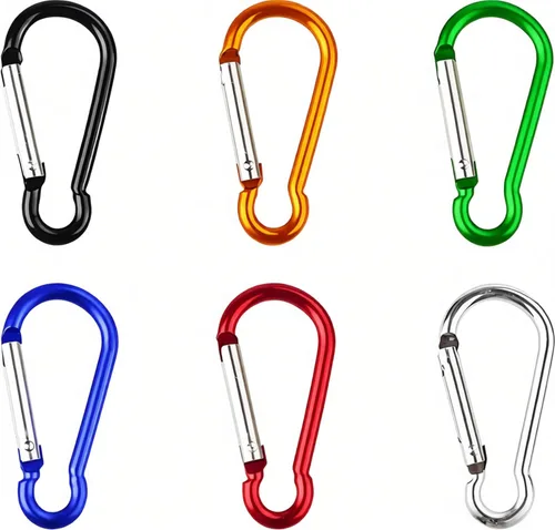 Miniatura 6 de 30 clips de mosquetón de 2 pulgadas con llaveros de aluminio con anillo en D
