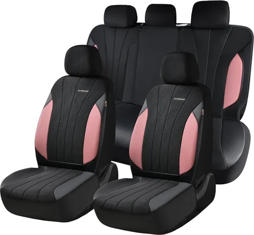 Miniatura 35 de Coverado Fundas de asiento delantero, fundas de asiento beige, 2 asientos, protectores de cuero para automóvil, paquete de 2, fundas de asiento