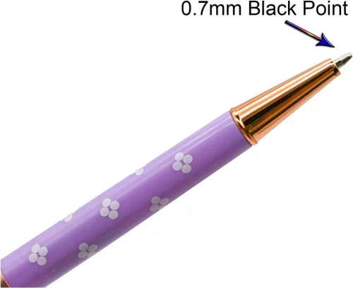 Miniatura 2 de 12 bolígrafos de diamantes de cristal floral, bonitos bolígrafos retráctiles con diamantes de imitación brillantes para escuela, oficina, boda
