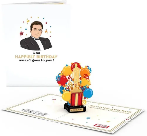 Lovepop Tarjeta emergente de feliz cumpleaños para ella y él – Tarjetas de felicitación de cumpleaños 3D The Office para niños, niñas, hombres y