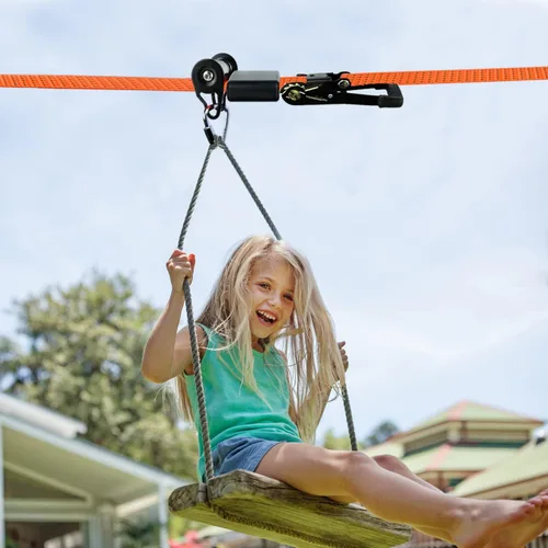 Miniatura 6 de Zipline - Tapón de sílice con cremallera para sistema de frenado de tirolesa Slackline, kit de tope de tirolesa para patio trasero, piezas