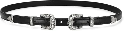 Miniatura 7 de SUOSDEY Cinturones ajustados occidentales de moda para mujer, cinturón de cuero ajustable para vestidos con hebilla vintage