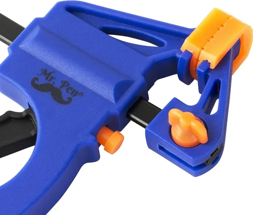 Miniatura 5 de Mr. Pen - Abrazaderas de barra para carpintería, 4", paquete de 2, azul, abrazaderas de agarre rápido para carpintería