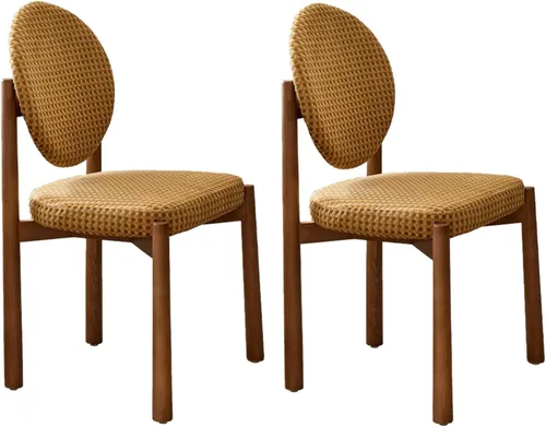 Miniatura 14 de Upholstered Dining Chairs with Fabric/Plush Cushion, Wooden Dining Room Chair Set of 1/2/4, Kitchen Chair for Living Room Balcony Black+brown