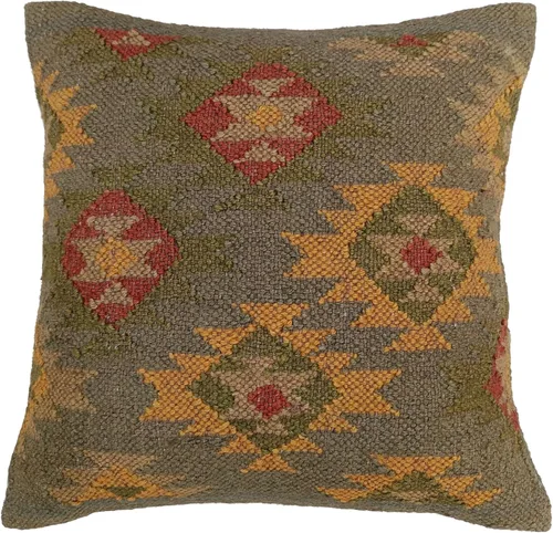 Miniatura 11 de Trade Star Funda de almohada 70% yute y 30% lana kilim, auténtica, funda de almohada bohemia hecha a mano, vintage, funda de cojín cuadrada étnica