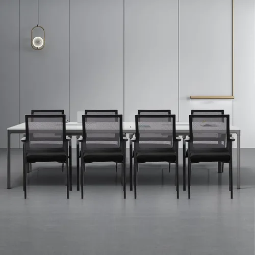 Miniatura 7 de KLASIKA Silla de escritorio sin ruedas, sillón con soporte lumbar ergonómico y cojín de asiento grueso, sillas de sala de espera para oficina