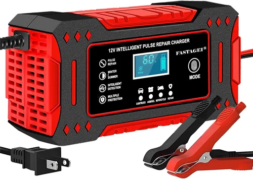 Cargador de batería de 6 amperios, cargador de batería portátil de plomo de 12 V 6 A, cargador de batería de 4 etapas, mantenimiento de batería