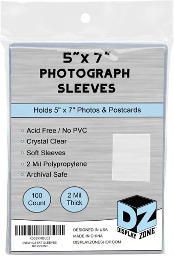 Miniatura 5 de Fundas para fotografías de 5 x 7 pulgadas (100 unidades) - Fundas transparentes para fotos, impresiones y postales, protectores de fotos de plástico