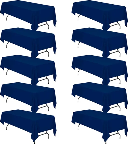 Miniatura 226 de BRILLMAX 6 Pack de Manteles Azul Marino para Mesas Rectangulares de 8 Pies 90 x 156 Pulgadas - 8 pies Mantel Rectangular a Granel de Lino