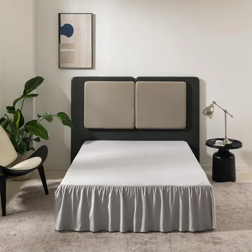 Miniatura 10 de TSUTOMI Falda de Cama Negra Tamaño Twin con Volantes y Esquinas Divididas, Falda de Cama Twin Caída de 12 Pulgadas, Falda de Cama Tamaño Twin Negra