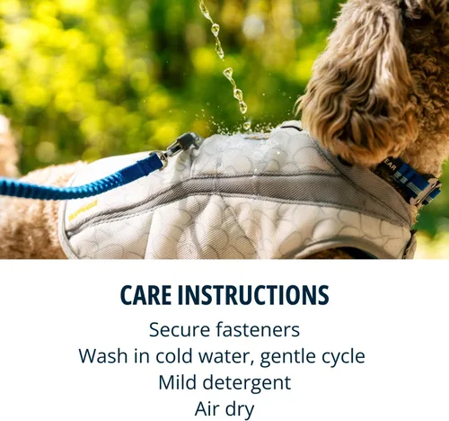 Miniatura 7 de Ruffwear, Swamp Cooler - Chaleco para perro, enfriamiento evaporativo para climas cálidos, compatible con la mayoría de arneses, azul biolumina