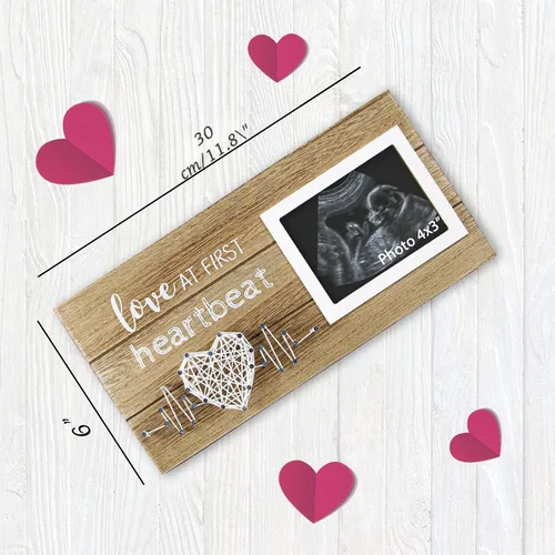 Miniatura 5 de VILIGHT Regalos para Nuevas Mamás - Anuncios de Embarazo Regalos de Revelación de Género para Bebés - Marco de Fotos de Sonograma Amor en el Primer