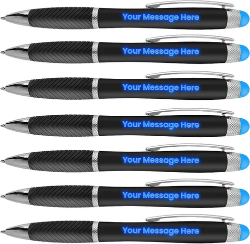 Miniatura 11 de Bolígrafos personalizados, paquete de 100 unidades, grabado láser sin granel, bolígrafo de 3 pulgadas, lápiz óptico y área personalizada con luz